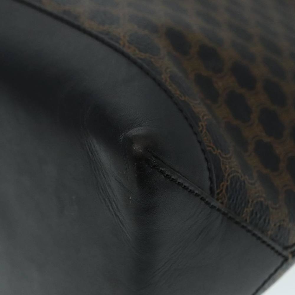 CELINE Macadam Canvas Hand Bag PVC Black Gold Auth 90948 - Picture 14 of 16